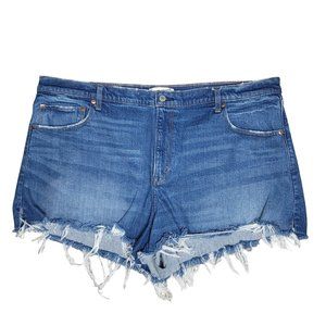 Abercrombie & Fitch cutoff high rise shorts size 20 blue dark wash